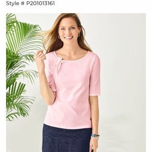 Talbots TIe Detail Tee (pink)